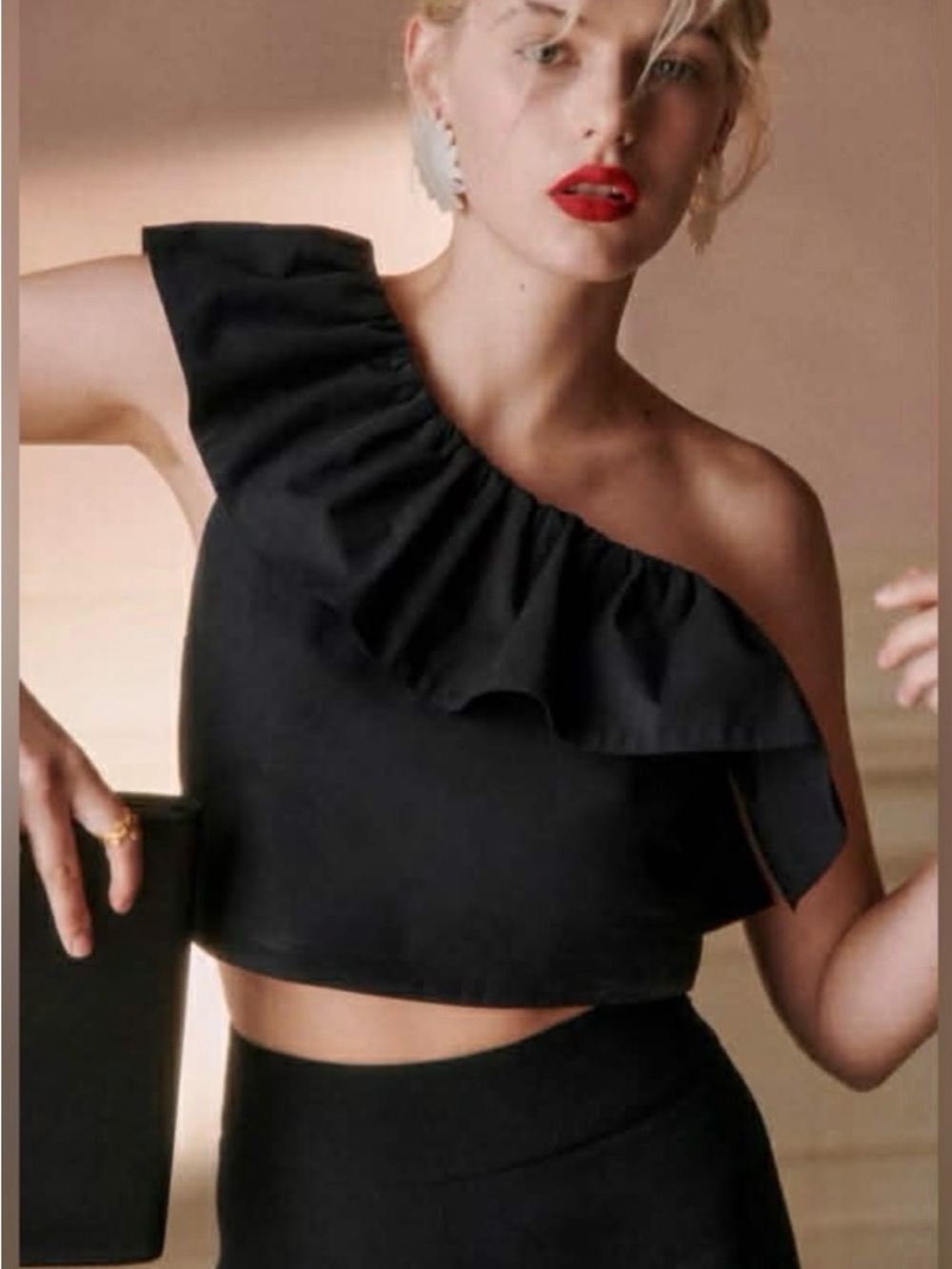 NWT Sézane Dari Blouse in Black Size 8/40